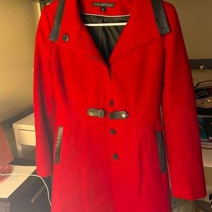 GOOD QUALITY Vibrant Red Trench-coat